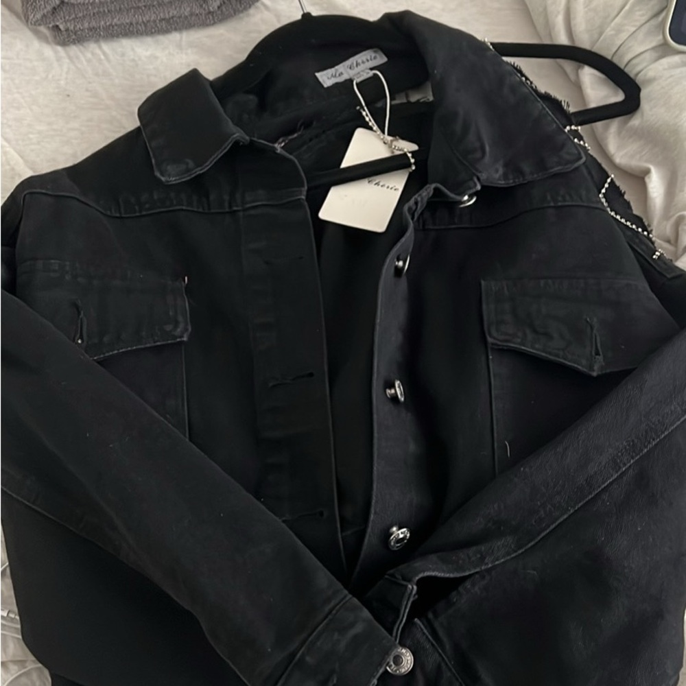 Dolls Kill Black Jean Jacket Casual Style